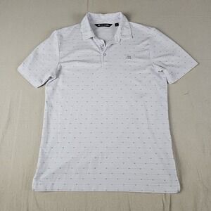 Travis Mathew‎ White Chilly Track Golf Polo Men's Small Shirt Striped Geometric